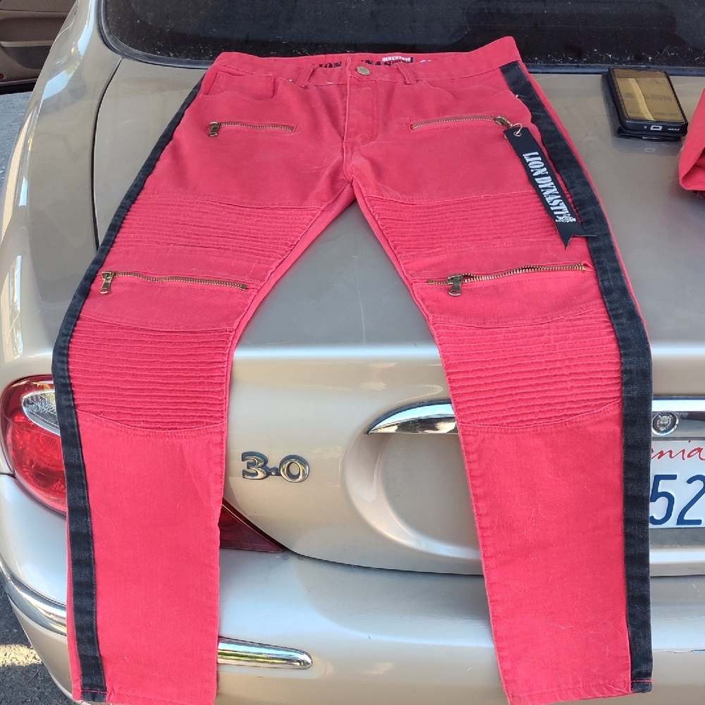 Men's Slim Red Jeans